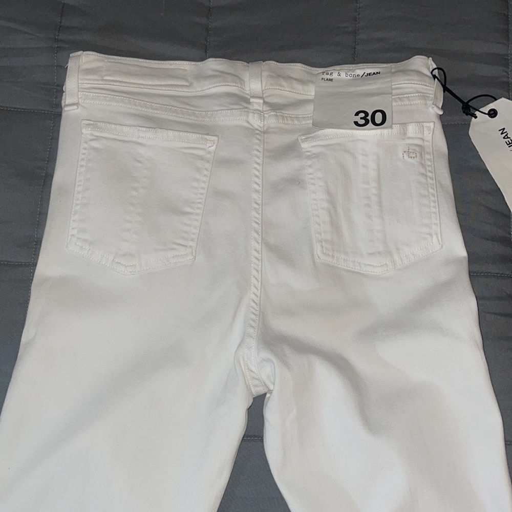 RAG & BONE Bright White Crop Flare Stretch Jeans size 30 Style # W15940545BWH - Picture 7 of 16